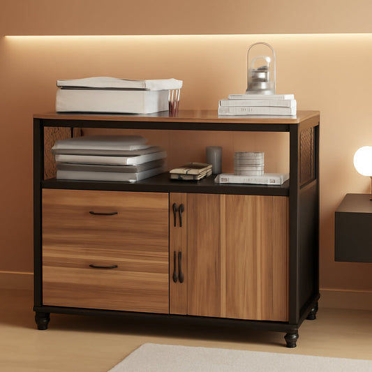 Lockable Lateral File Cabinet With Drawers For Letter Size
