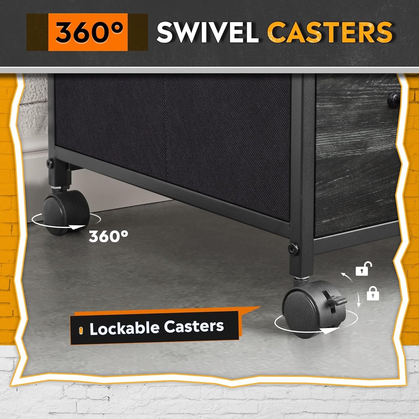 Three Drawer Mobile File Cabinet With Open Storage Shelf Charcoal Black Wood Grain