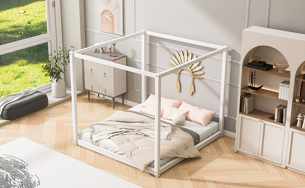 King Size Canopy Platform Bed with Support Legs