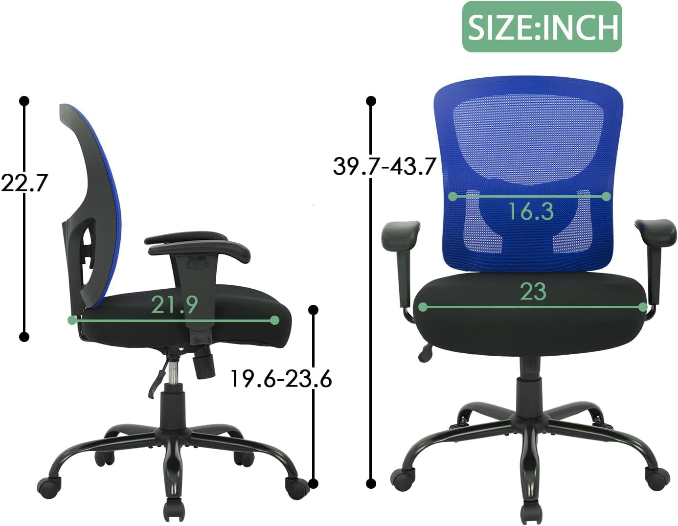 Big And Tall Office Chair 400 Lbs Lumbar Support Comfort
