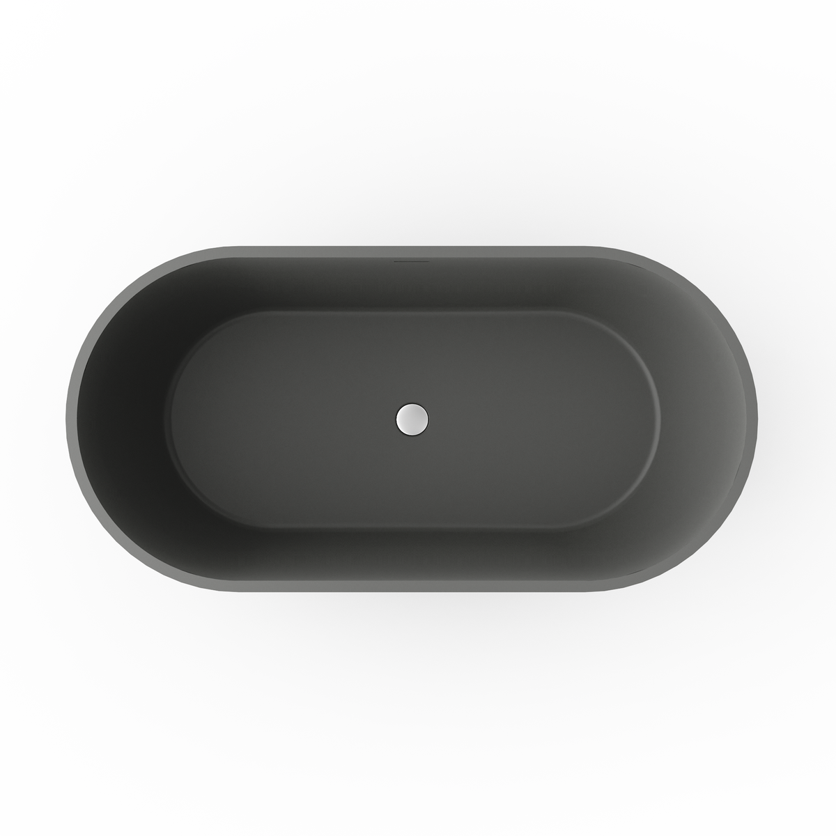 63 Inch Solid Surface Oval Shape Freestanding Bathtub