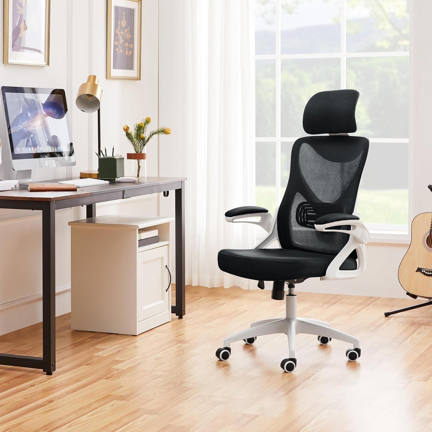 Ergonomic Mesh Office Chair High Back White And Black