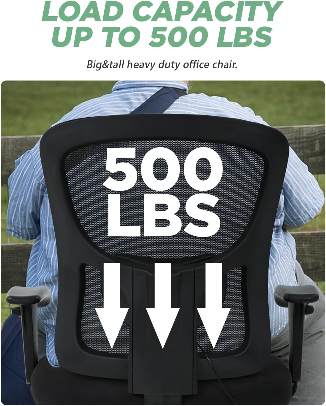 Big And Tall Office Chair 500 Pound Capacity Lumbar Support
