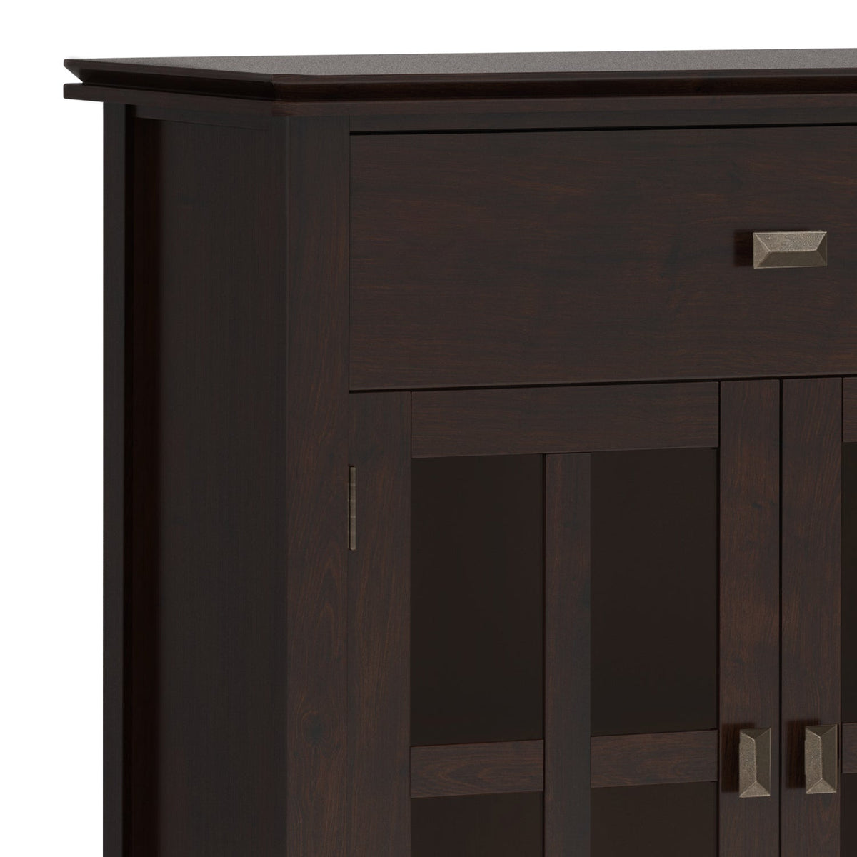 Artisan Solid Wood Large 4 Door Sideboard Buffet in Dark Chestnut