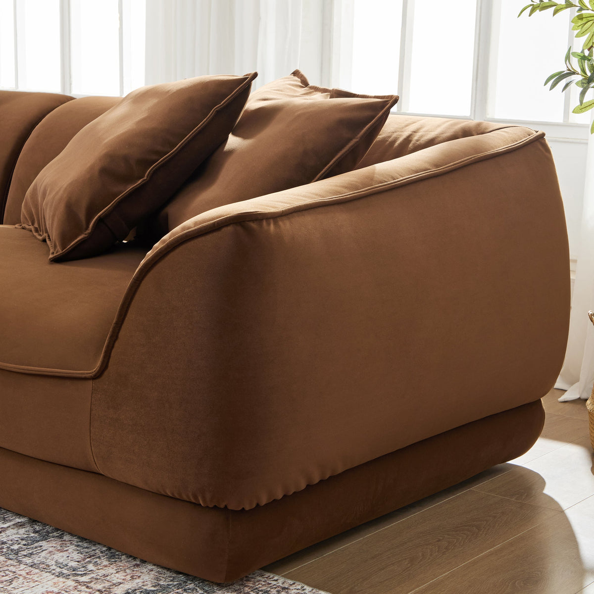 WKS16C Camel Sofa with Detachable Pillowcase