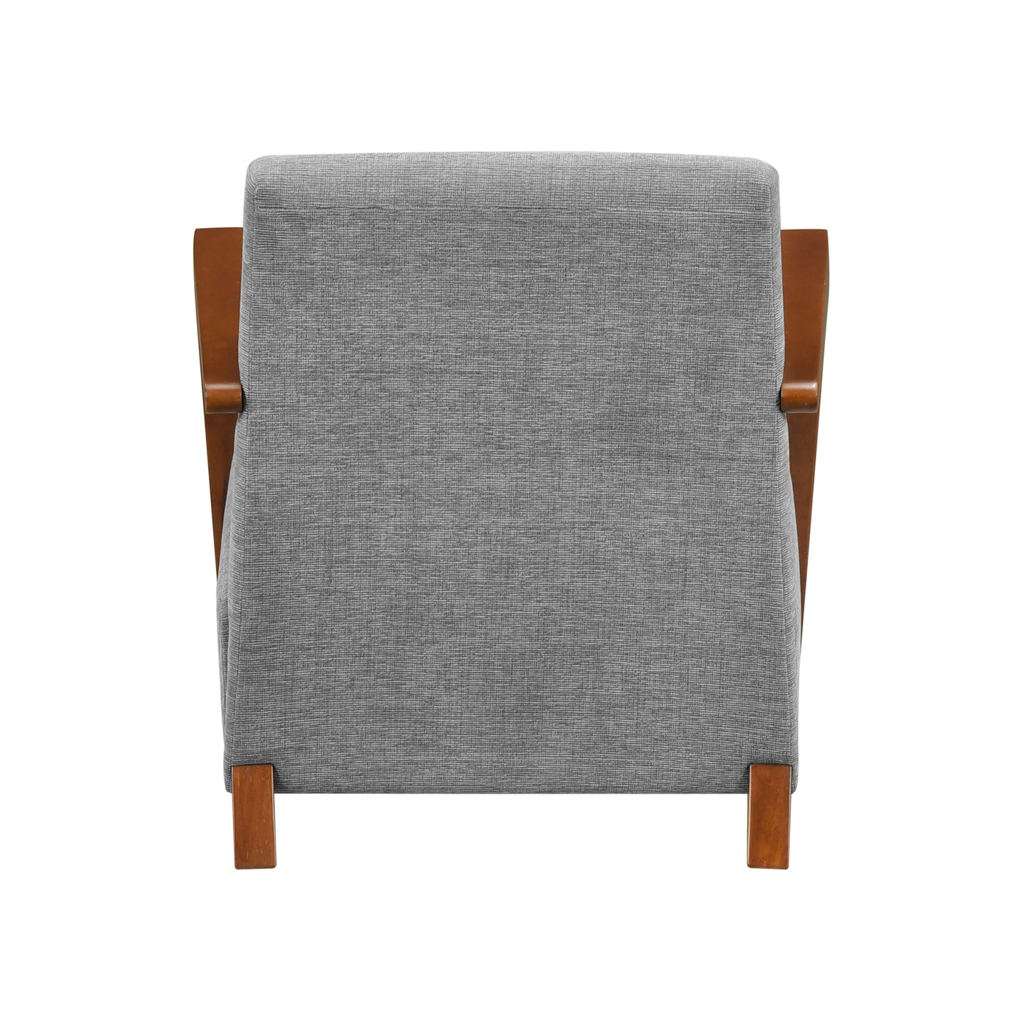 Ultra-Modern Accent Chair Gray Fabric Foam Seat Cushion Solid Wood Luxury Living Room Furniture 1pc