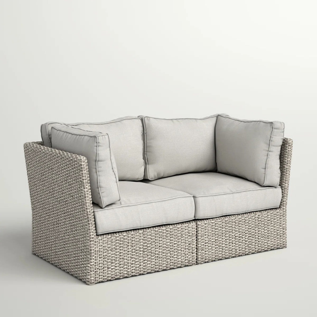 Outdoor Wicker Loveseat with Cushions