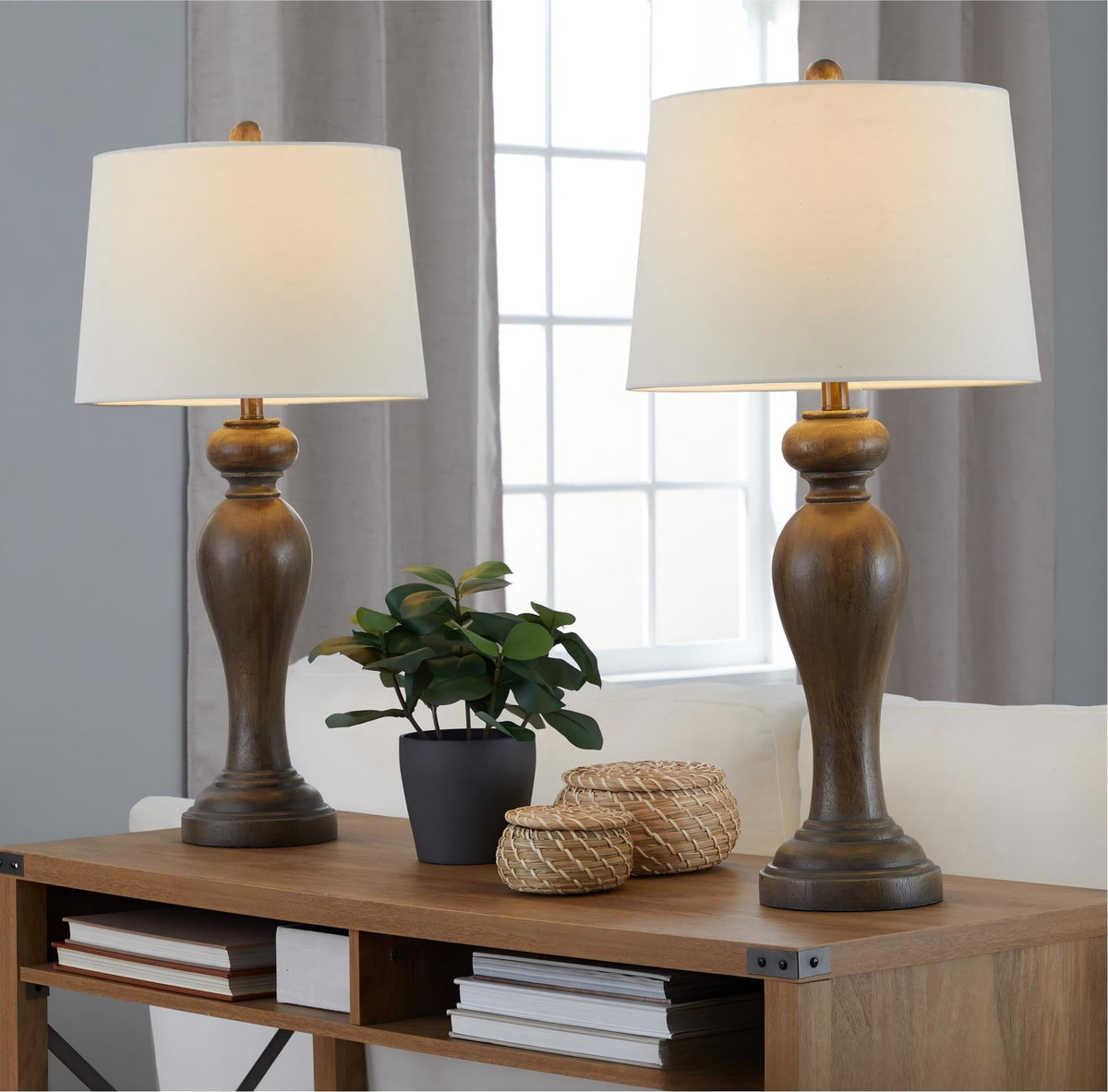 Peppa 31" Contemporary Polyresin Table Lamp in Opal