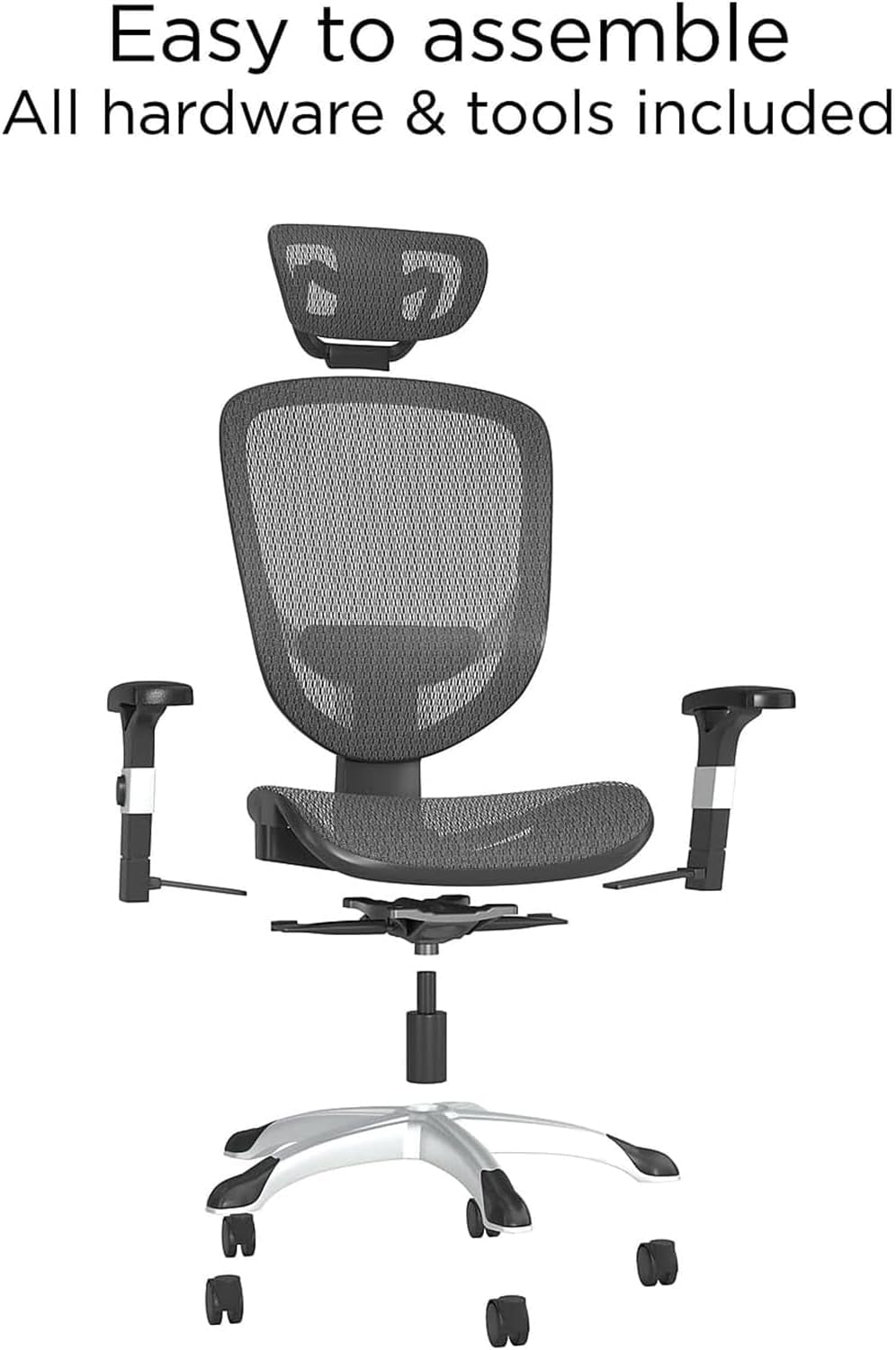Hyken Ergonomic Mesh Swivel Task Chair Adjustable Black Office Chair