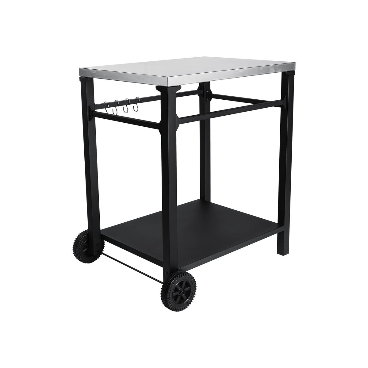 2-Tier Outdoor Grill Cart with Stainless Steel Top