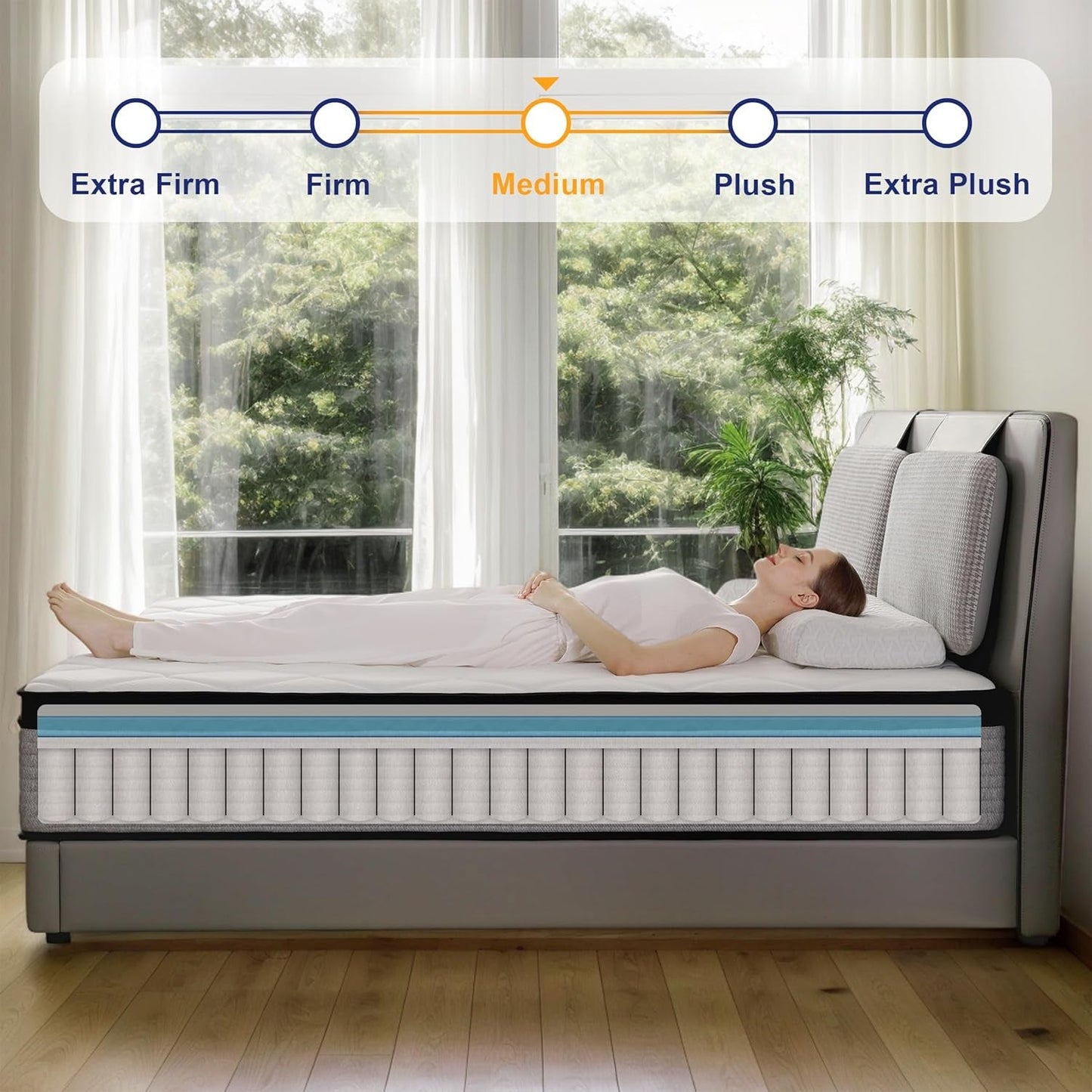 Queen Certipur Memory Foam Hybrid Edge Support Ultra Comfort Mattress Box