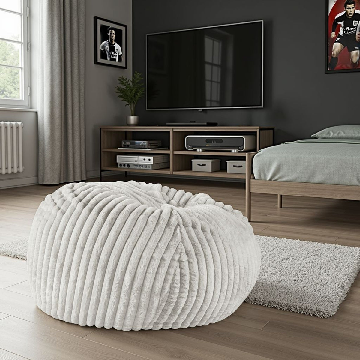 40 Inch Minky Dove Bean Bag Chair