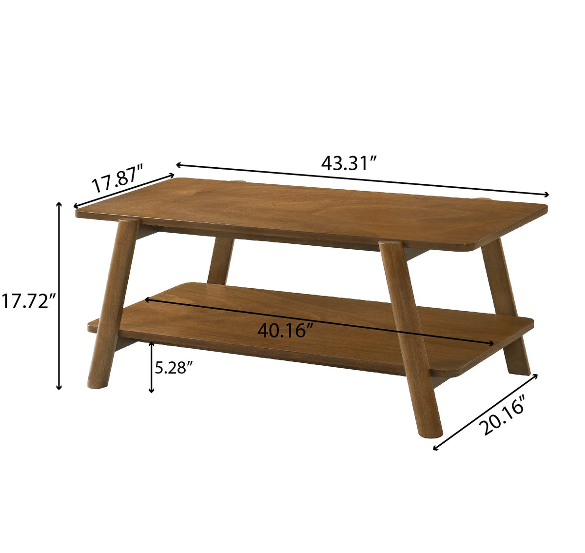 Metz Mid-Century Modern Wood Shelf 3-Piece Coffee Table Set