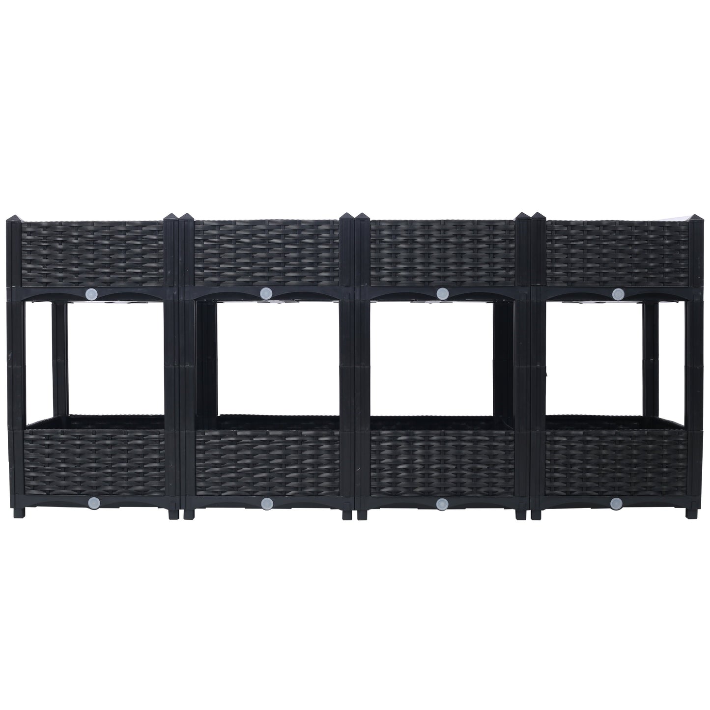 Planter Raised Beds - Elevated Planter Garden Box with Drainage Plug Raised Garden Beds for Vegetable/Flower/Herb Outdoor Standing Planter Beds Gardening Kit,Black,63'x15.7'x27.7'