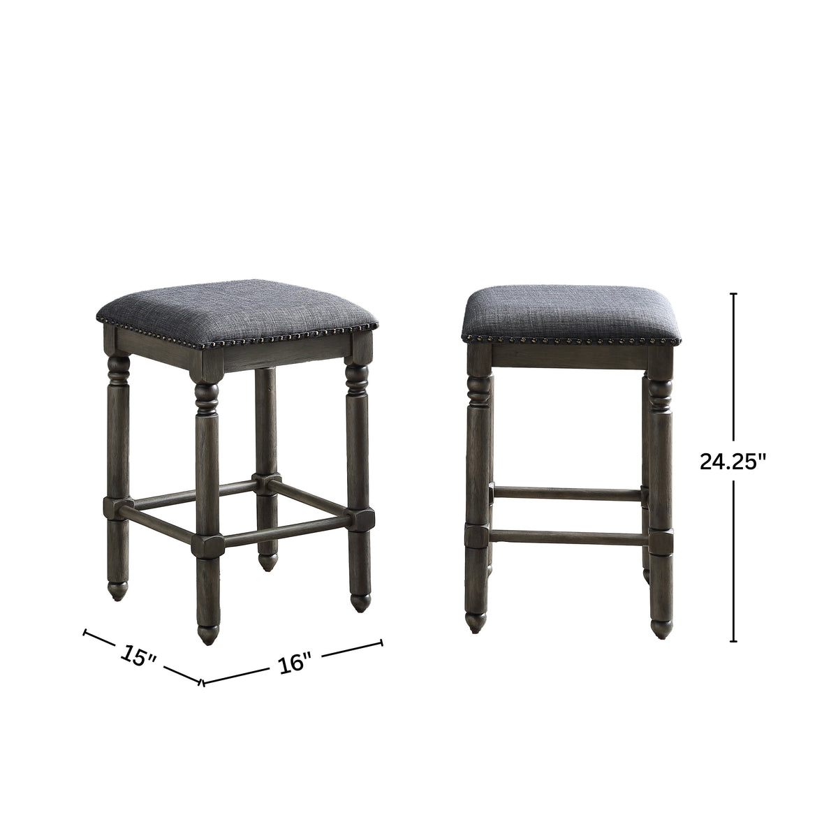 Arnhem Wood Upholstered Swivel Counter Height Stool, Set of 2
