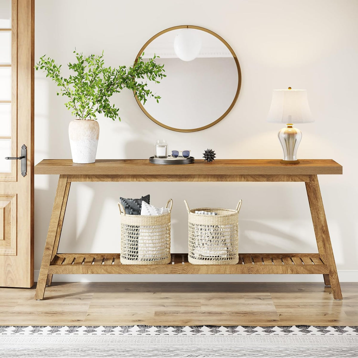 70.9 Inches Extra Long Farmhouse Console Table