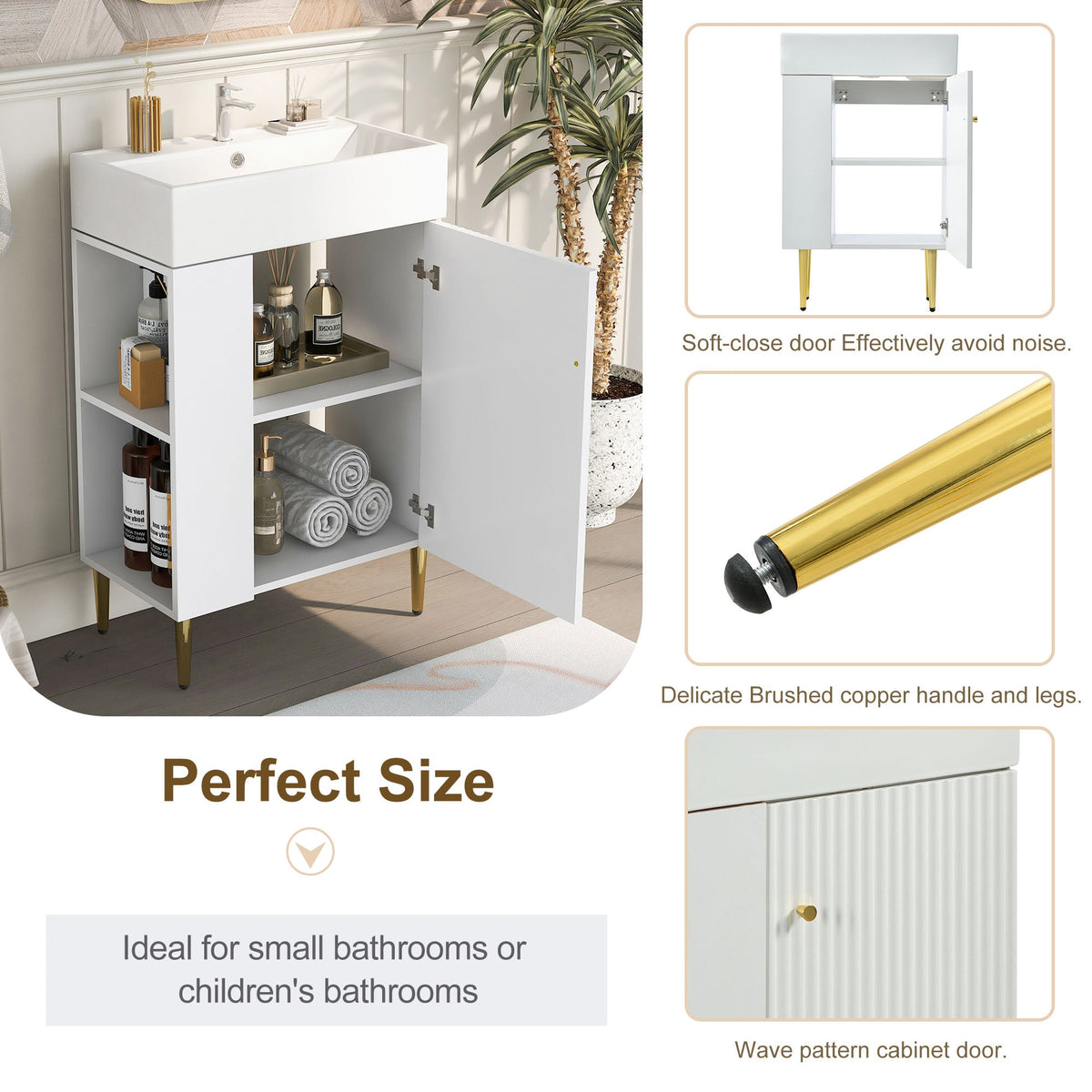 21.6" Left Side Storage Bathroom Vanity