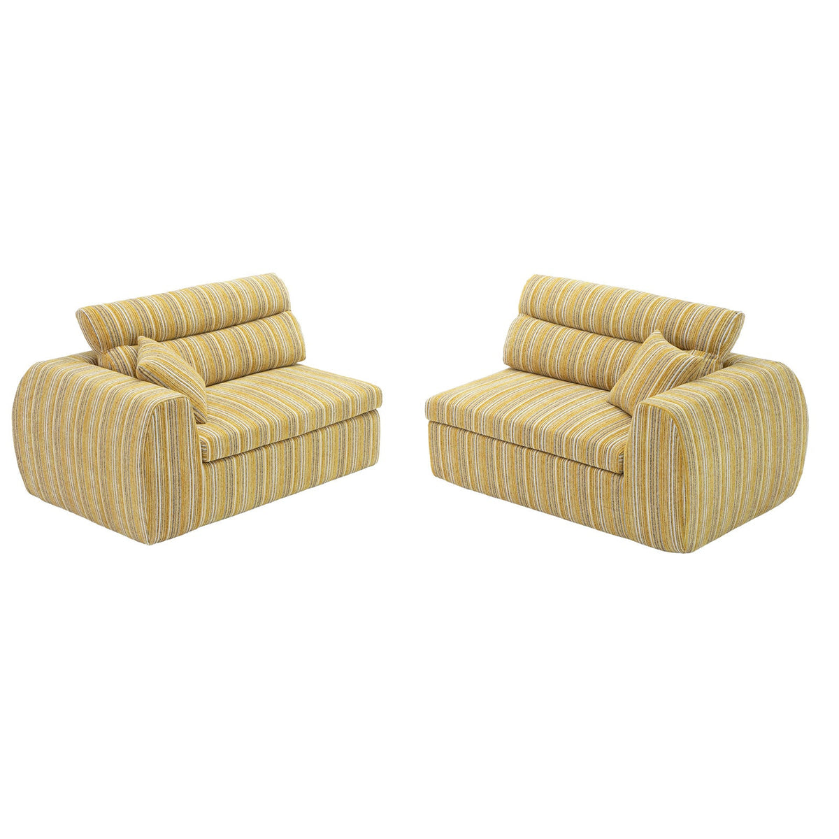 Woven Chenille Striped Compression Sofa