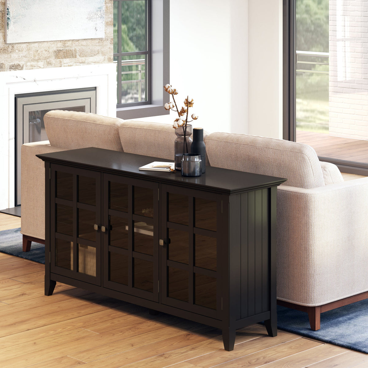 Acadian 62 Inch Wide Solid Wood Wide Storage Cabinet