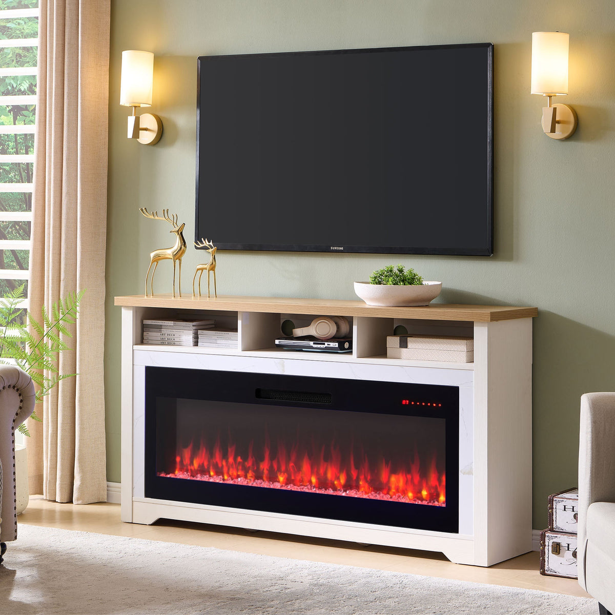 60" Fireplace TV Stand for TVs Up to 70"