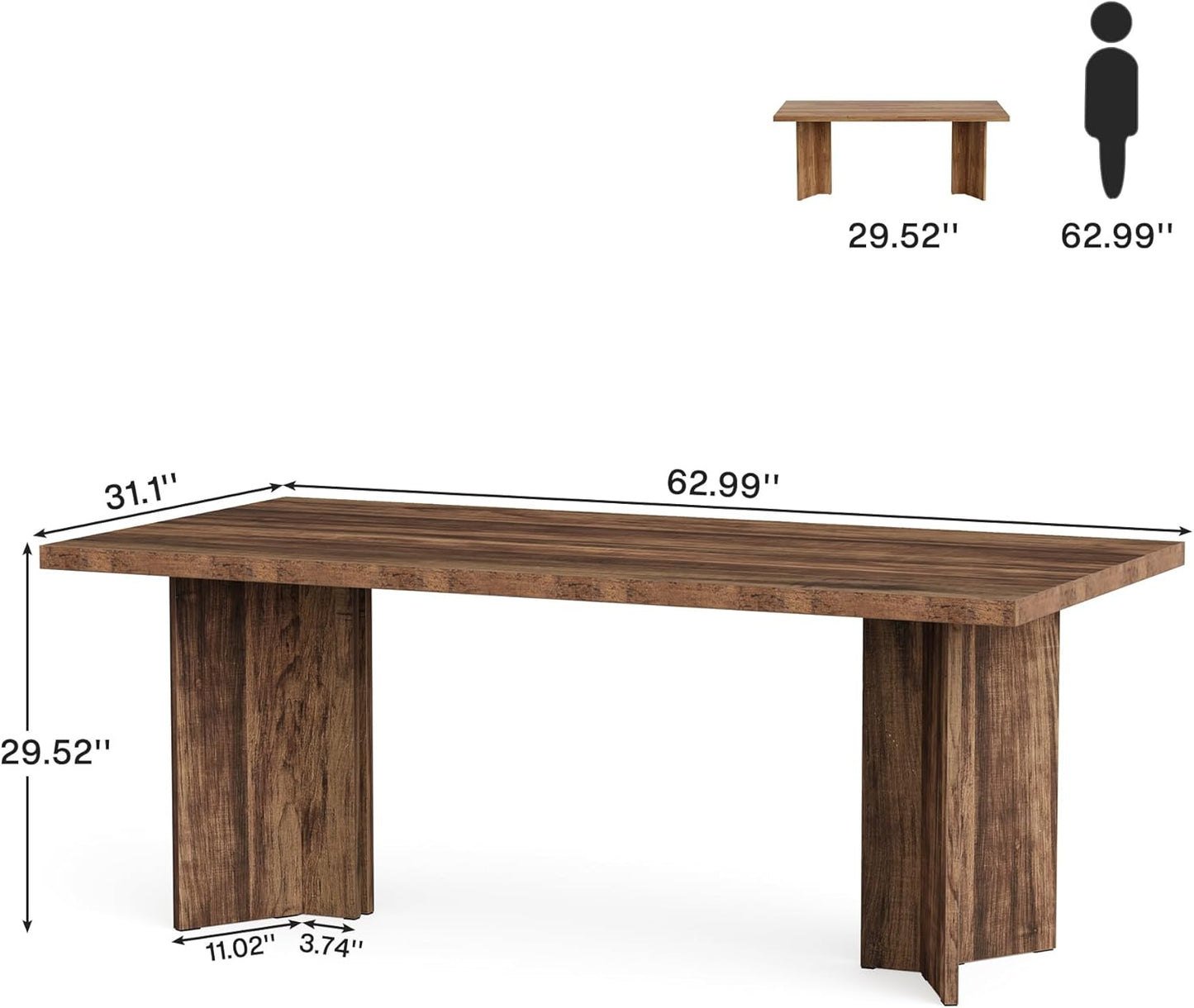63" Farmhouse Executive Desk