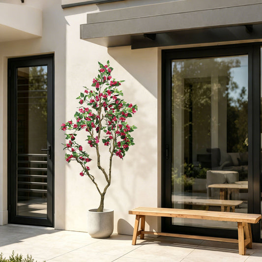 7FT Artificial Bougainvillea Tree with Realistic Rose