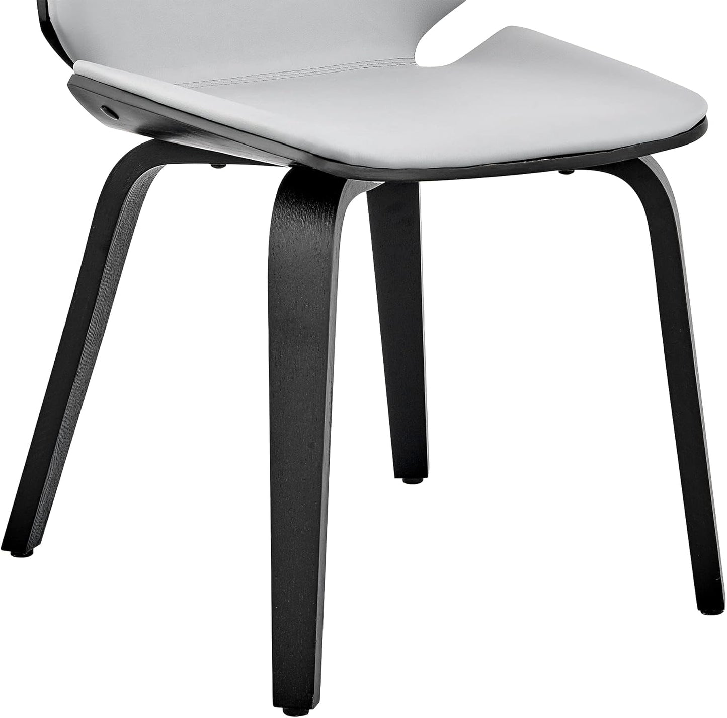Gray Faux Leather Accent Dining Chair For Kitchen Table