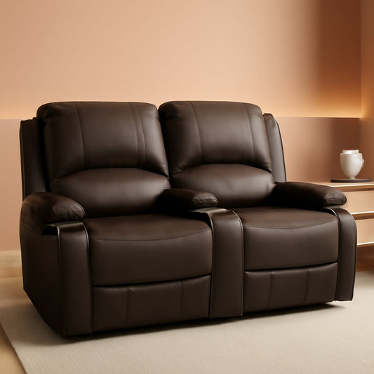 Powered Wall Hugger RV Recliner Sofa Loveseat 67In Chestnut