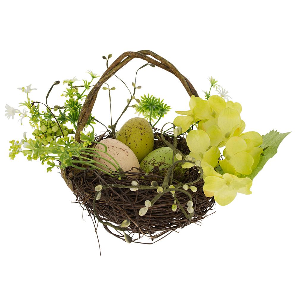 Set of 3 Easter Baskets with Eggs and Spring Flowers