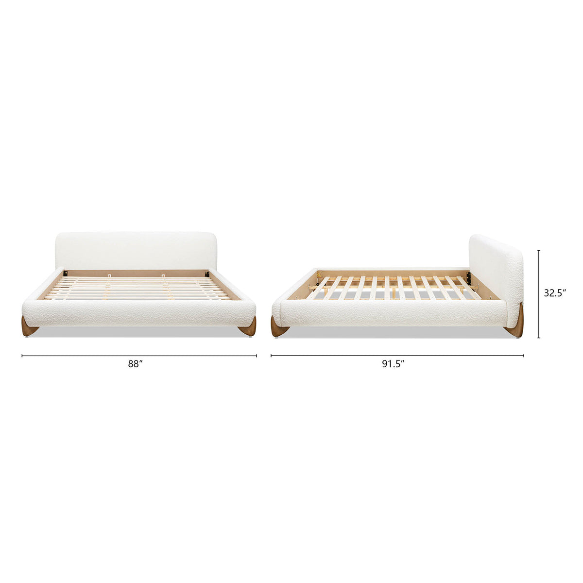 Alpine Puffy Modern Platform Bed, King