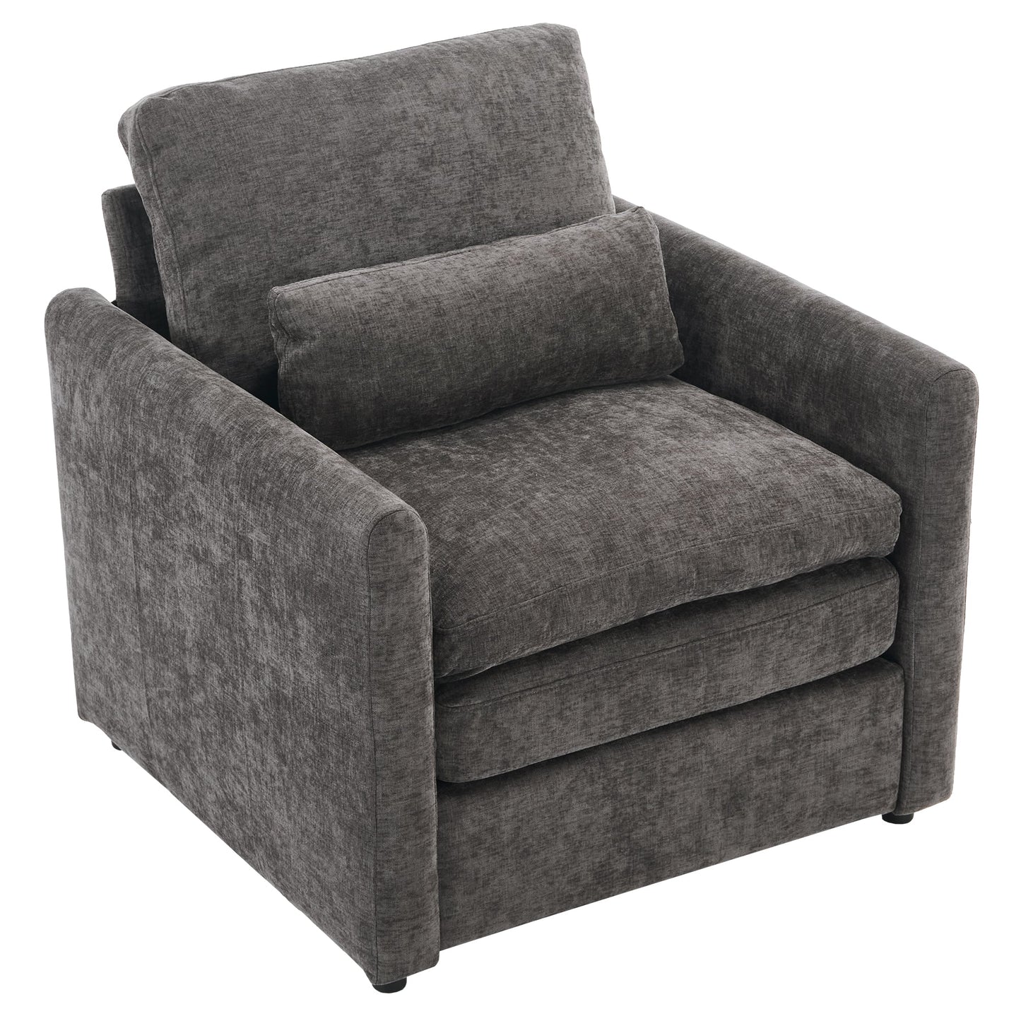 31.9' Cozy Upholstered Armchair Oversized Comfy Cloud Sofa Double Cushion Single Sofa Plush Cushion Armchair for Living Room, Grey
