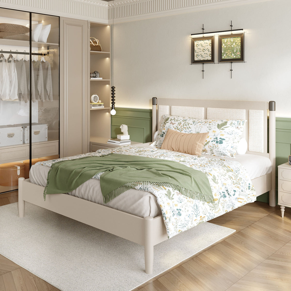 Solid Wood Queen Bed