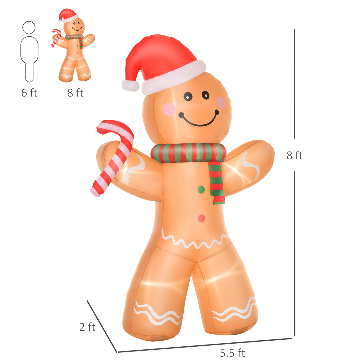 Outdoor Blow-Up Yard Decoration - Christmas Inflatable Gingerbread Man