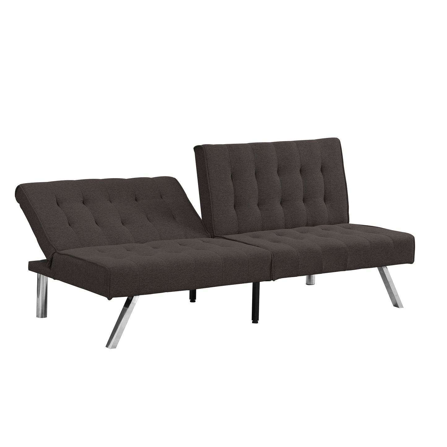 Wood Frame Stainless Leg Futon Sofa Bed