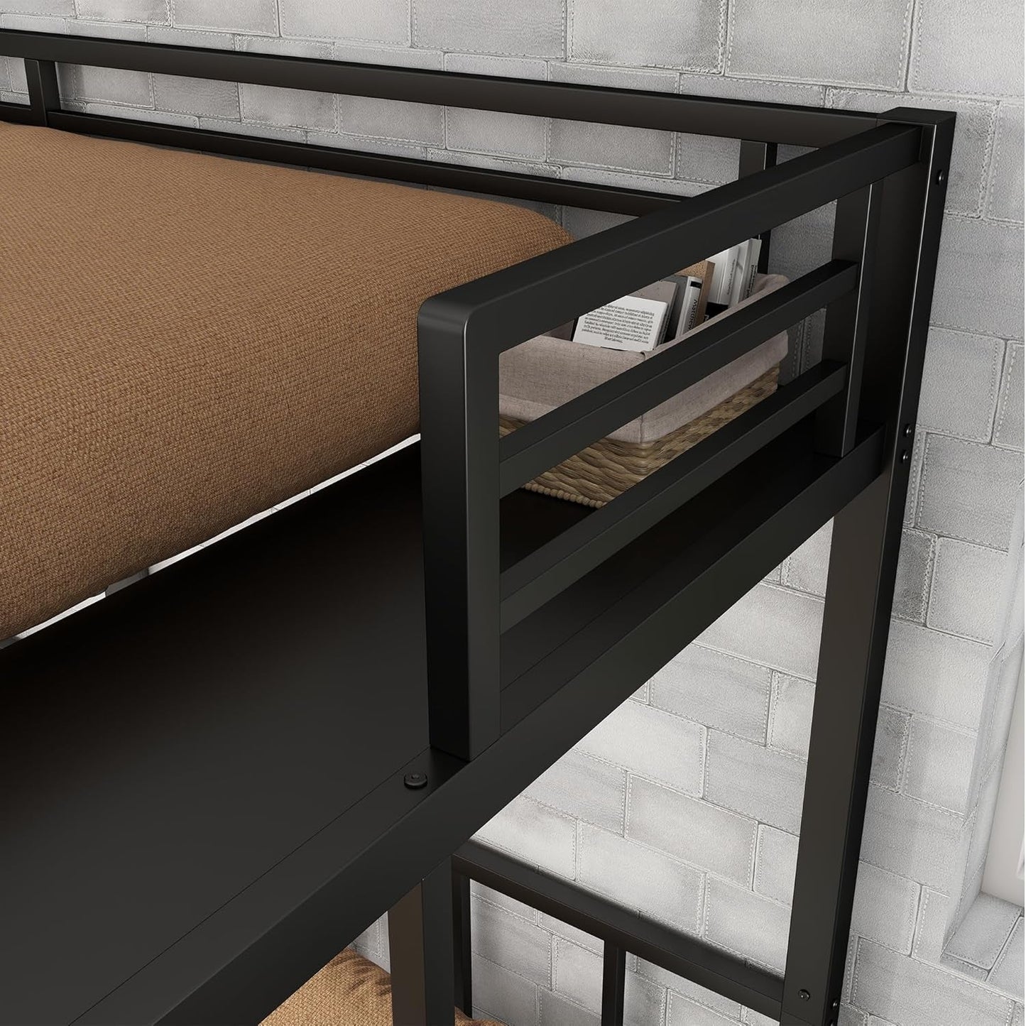 Triple Bunk Bed For Kids Metal Twin Over Twin Black