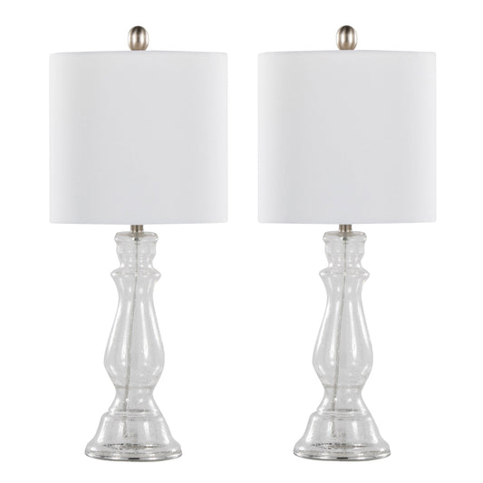Bishop 24" Contemporary Glass Table Lamp Set of 2