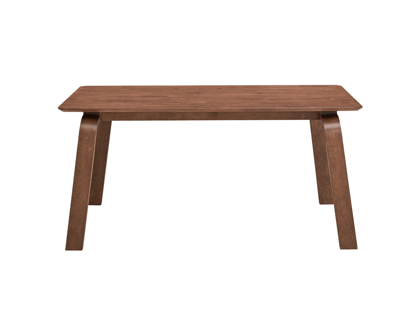 Contemporary Walnut Finish Dining Table 1pc Bent Legs Sleek Design Wooden Modern Dining Furniture
