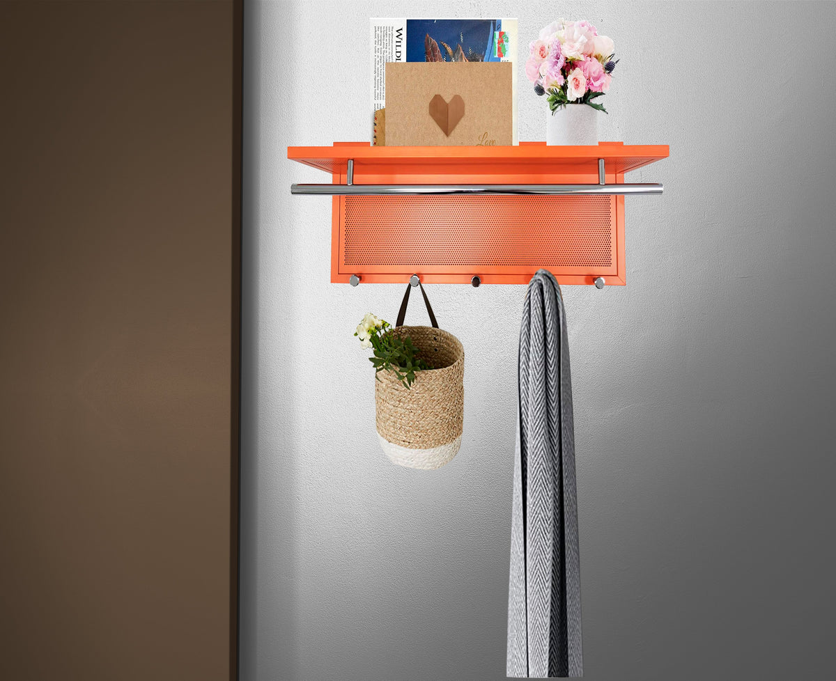 Esyspot Metal Powder Coating Hook Wall Mounted with Shelf