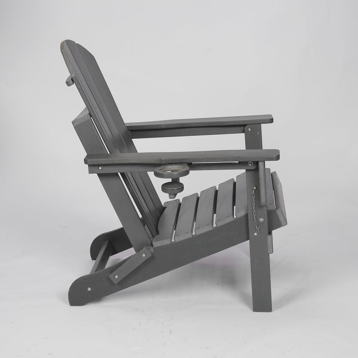 HDPE Folding Adirondack Chair with Dual Cup Holder