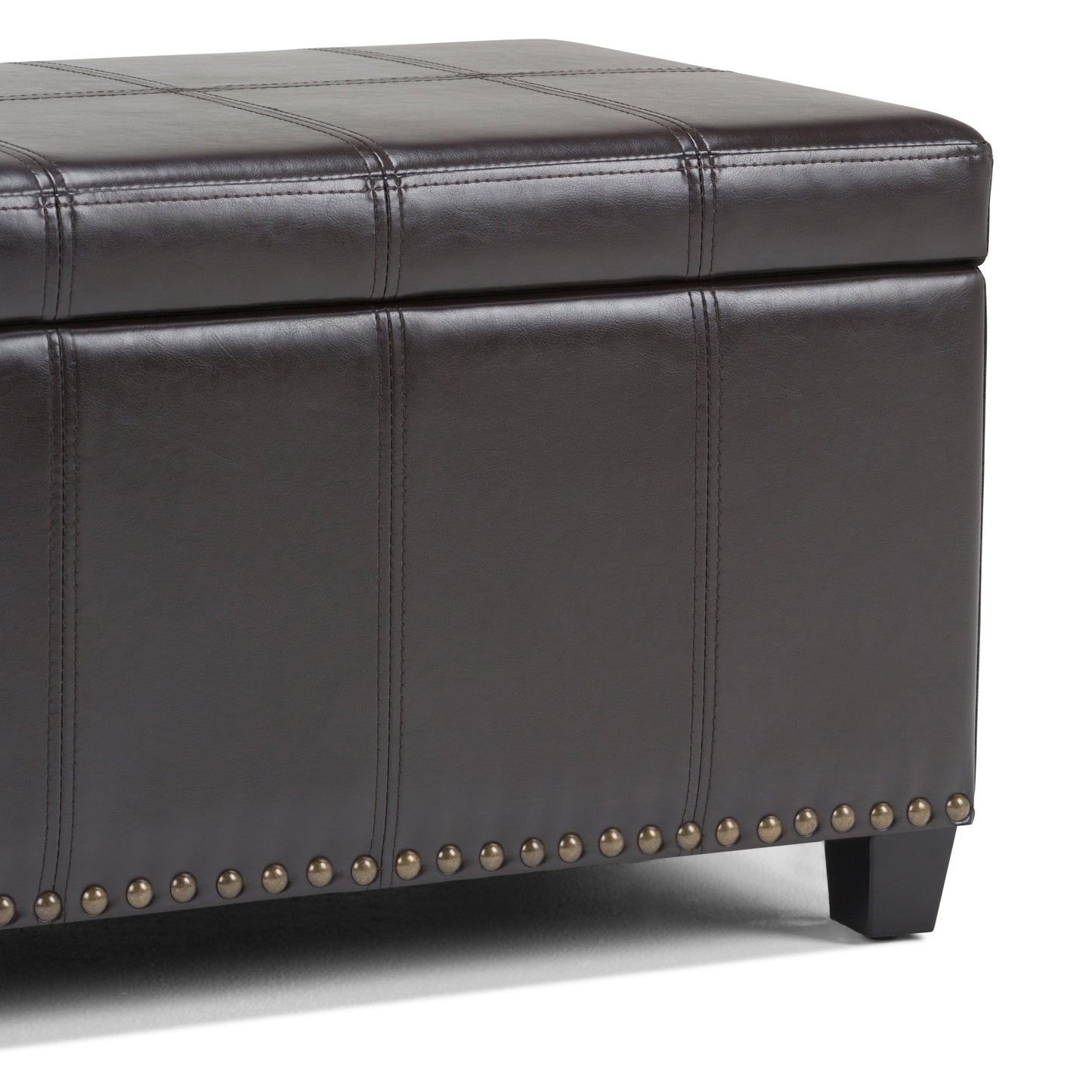 Amelia 33 Inch Wide Storage Ottoman Bench in Tanners