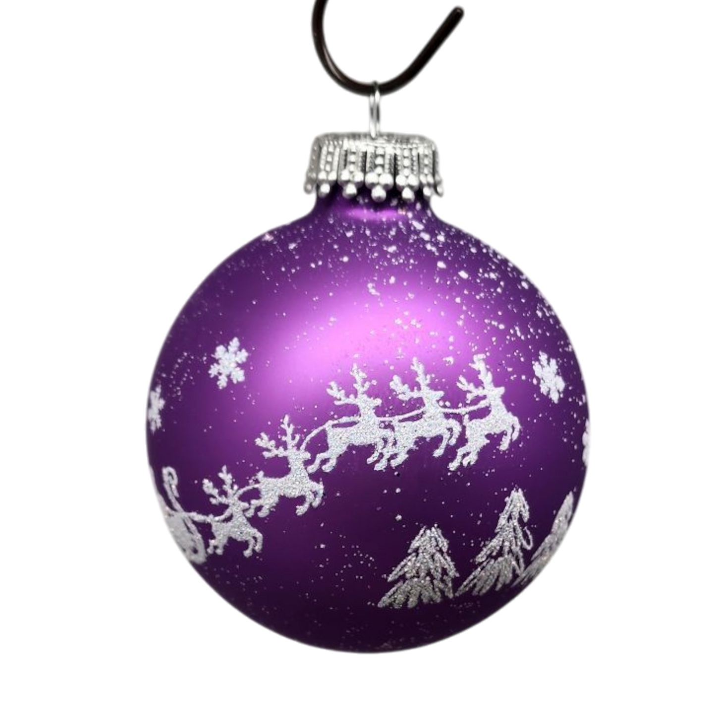 Krebs Value Glass Ornament 4 pack - Santa on Lilac