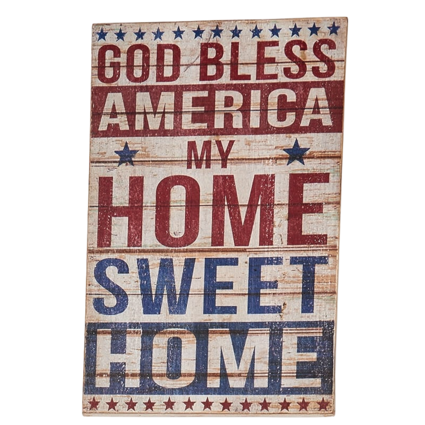 God Bless America Distressed Wooden Sign