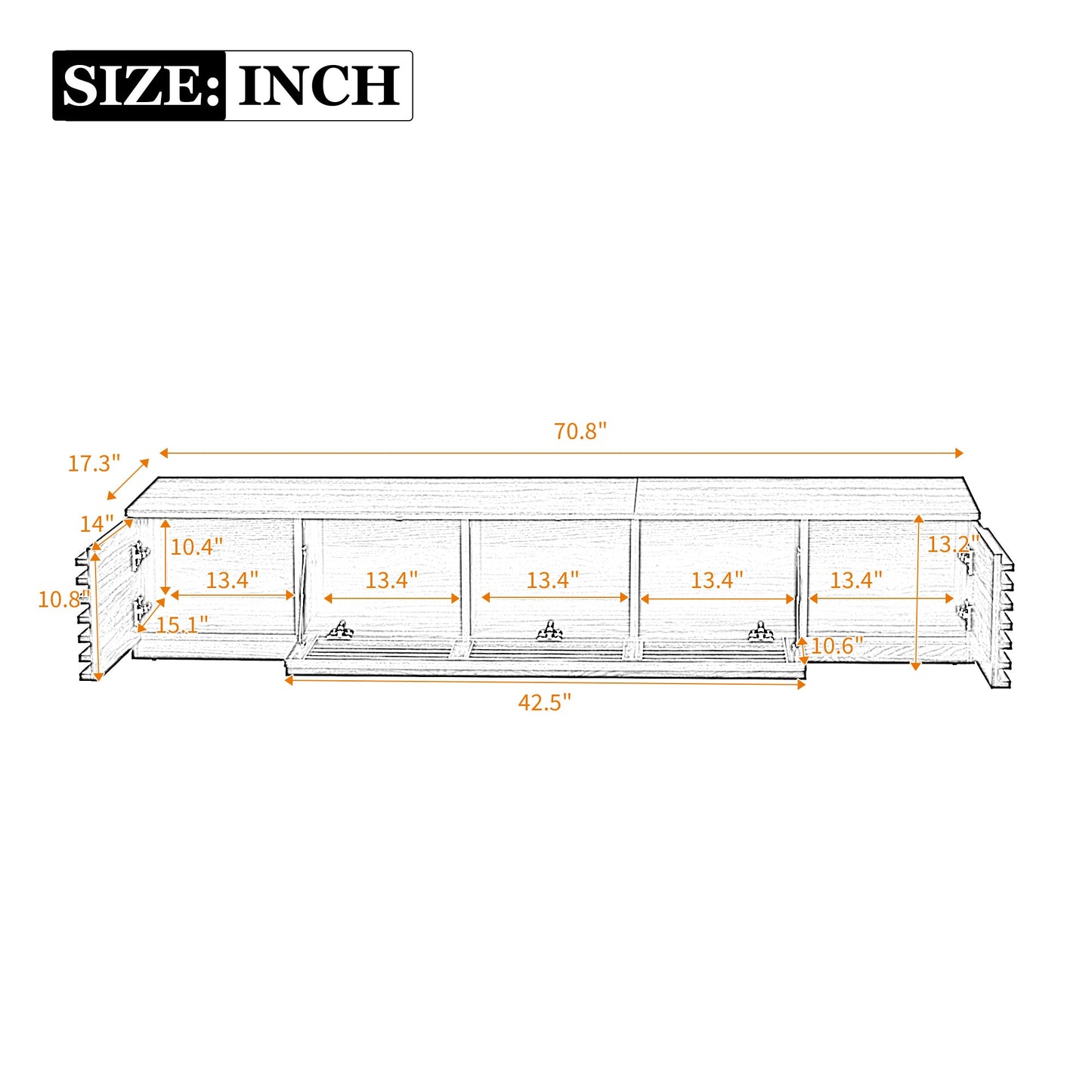 70 Inch Modern TV Stand for TVs Up to 80"