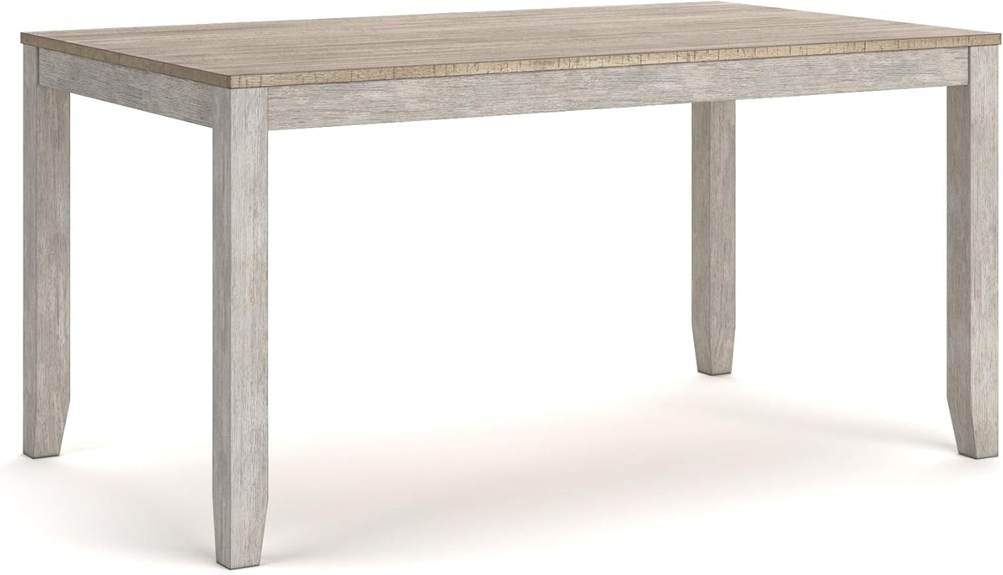 Seven Piece Weathered Whitewash Dining Set Collection