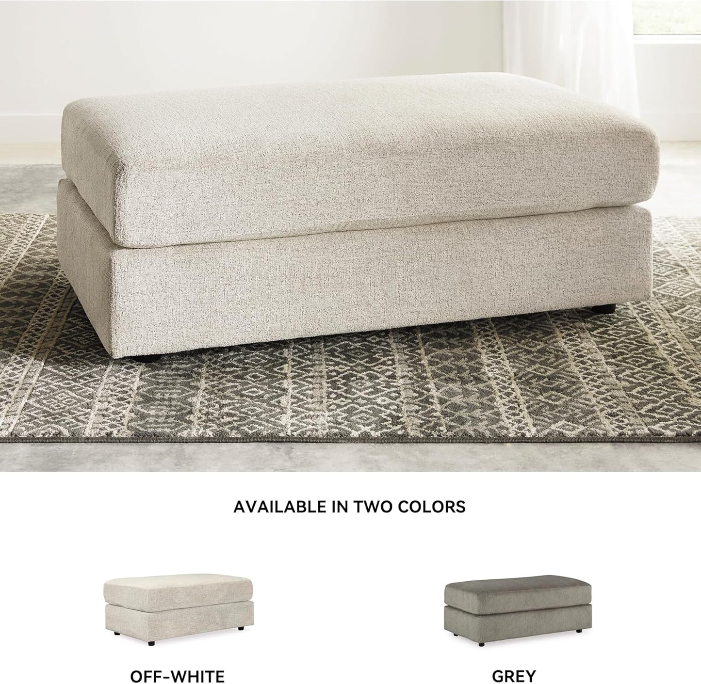 Soletren Oversized Ottoman Off White Modern Furniture