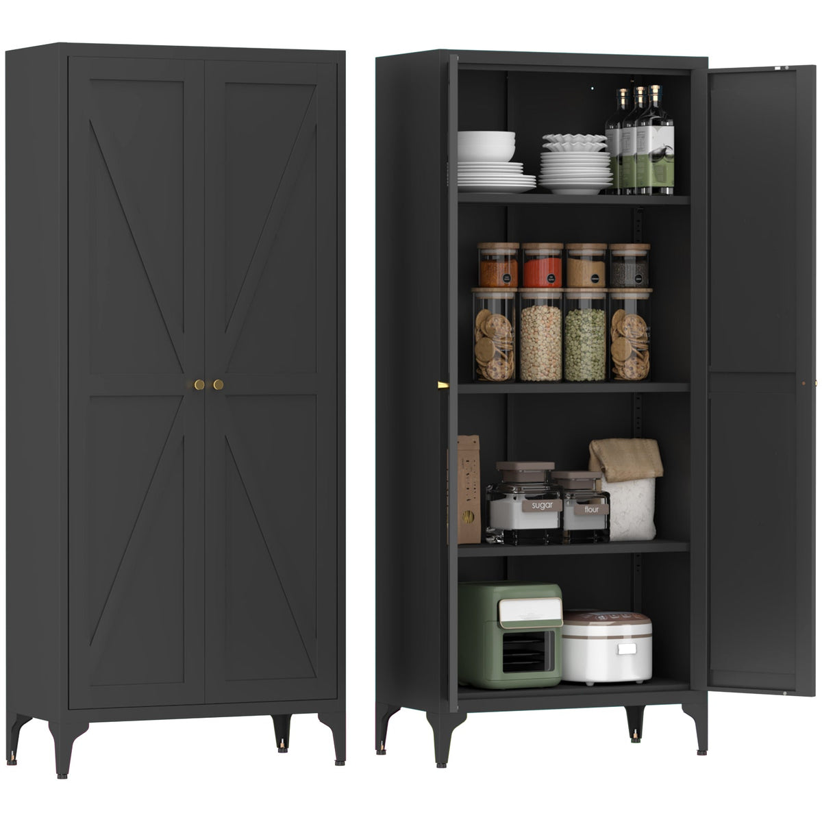 Metal Adjustable 2 Doors Storage Cabinet