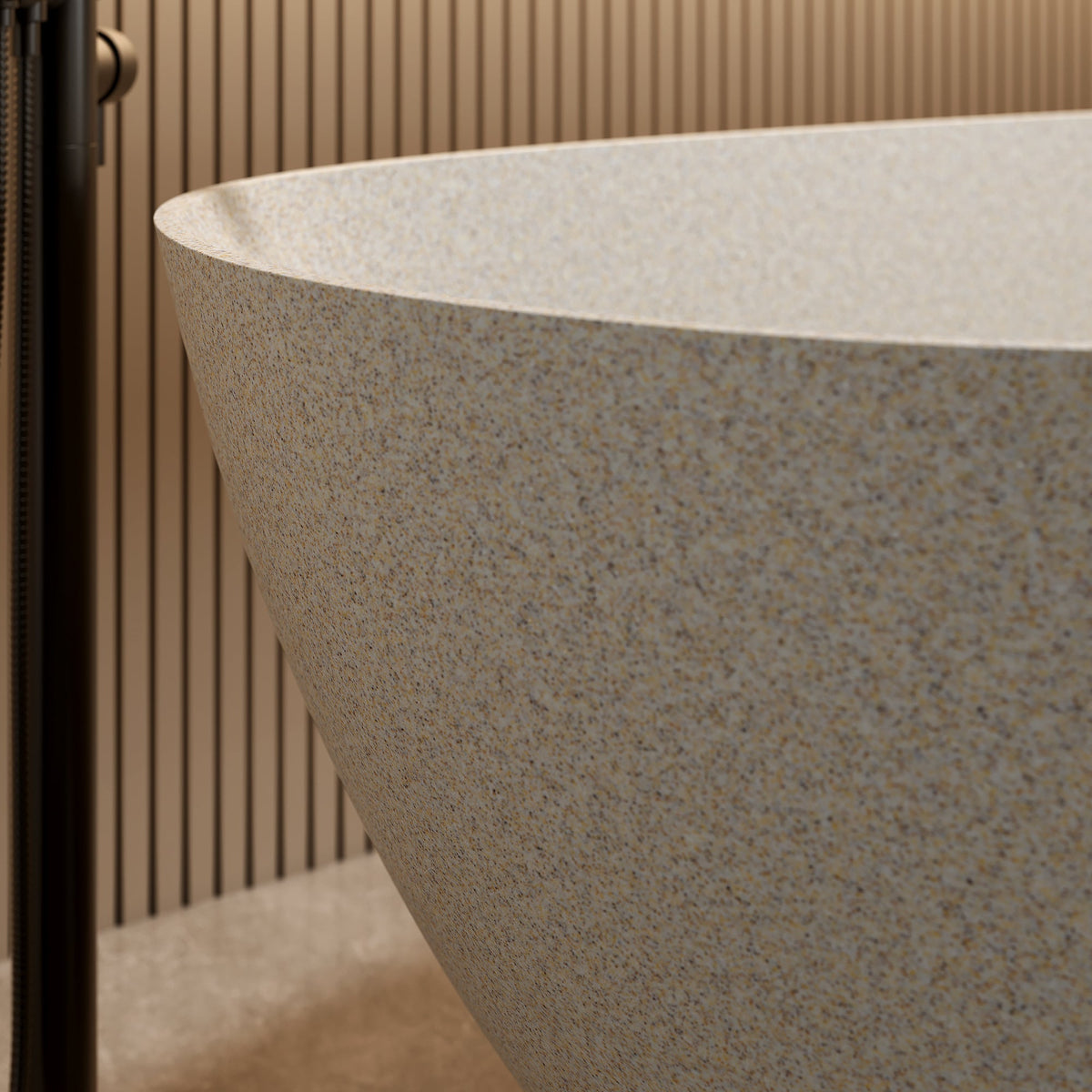 61'' Freestanding Bathtub Resin Stone Soaking Bathtub