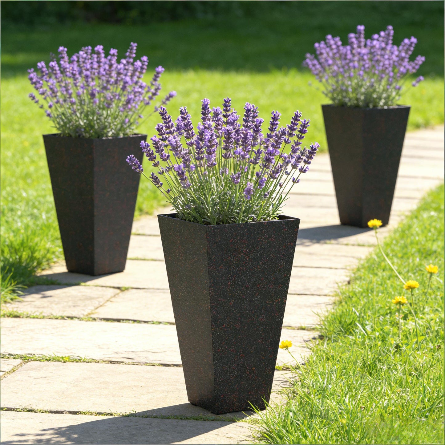 Set of 3 Tall Flower Pots