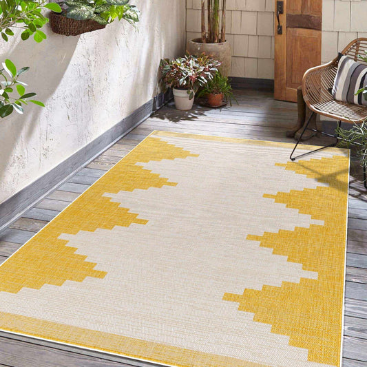 Djugun Metallic-Gold Indoor & Outdoor Rug