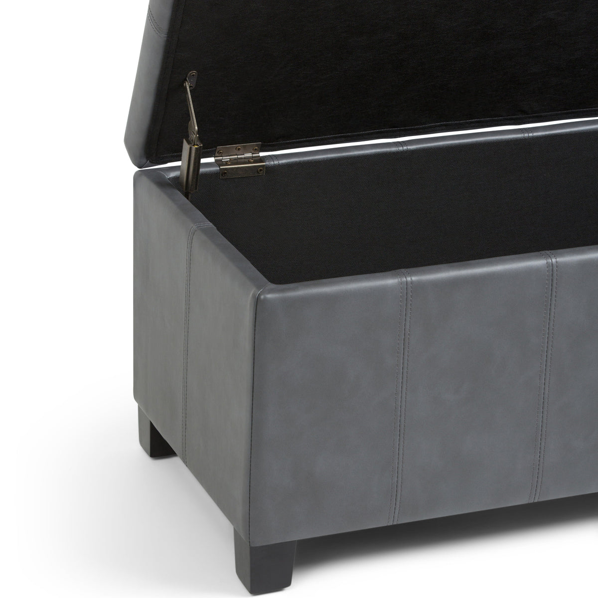 Dover 36 Inch Wide Storage Ottoman Bench in Stone